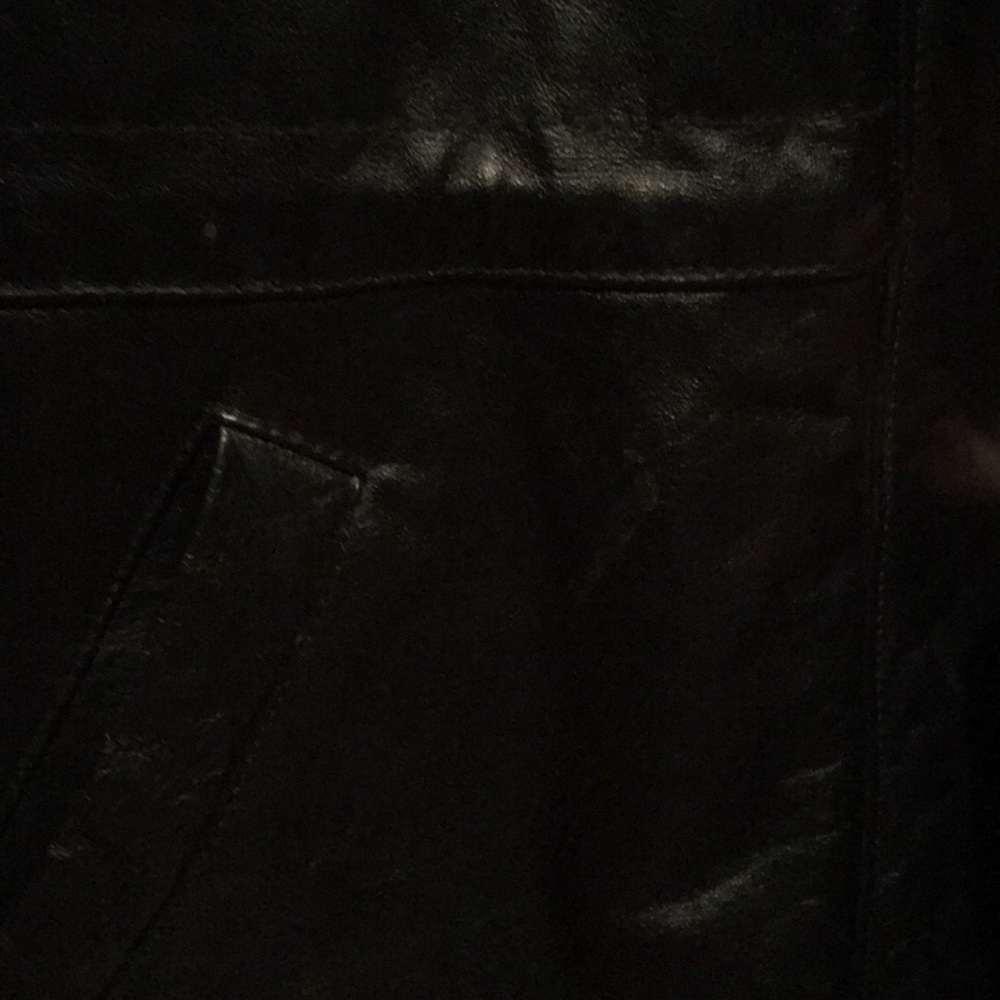 Vintage Phase Two Leather Jacket Black Mid-Length - Picture 5 of 6